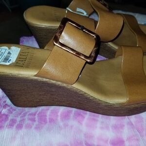 Italian Shoemakers Brown Wedge Sandals